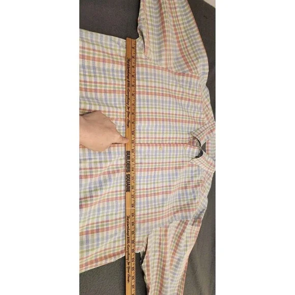 Talbots Mens Dress Shirt Sz L Long Sleeve Button Up Blue Red Green Plaid - Picture 6 of 9
